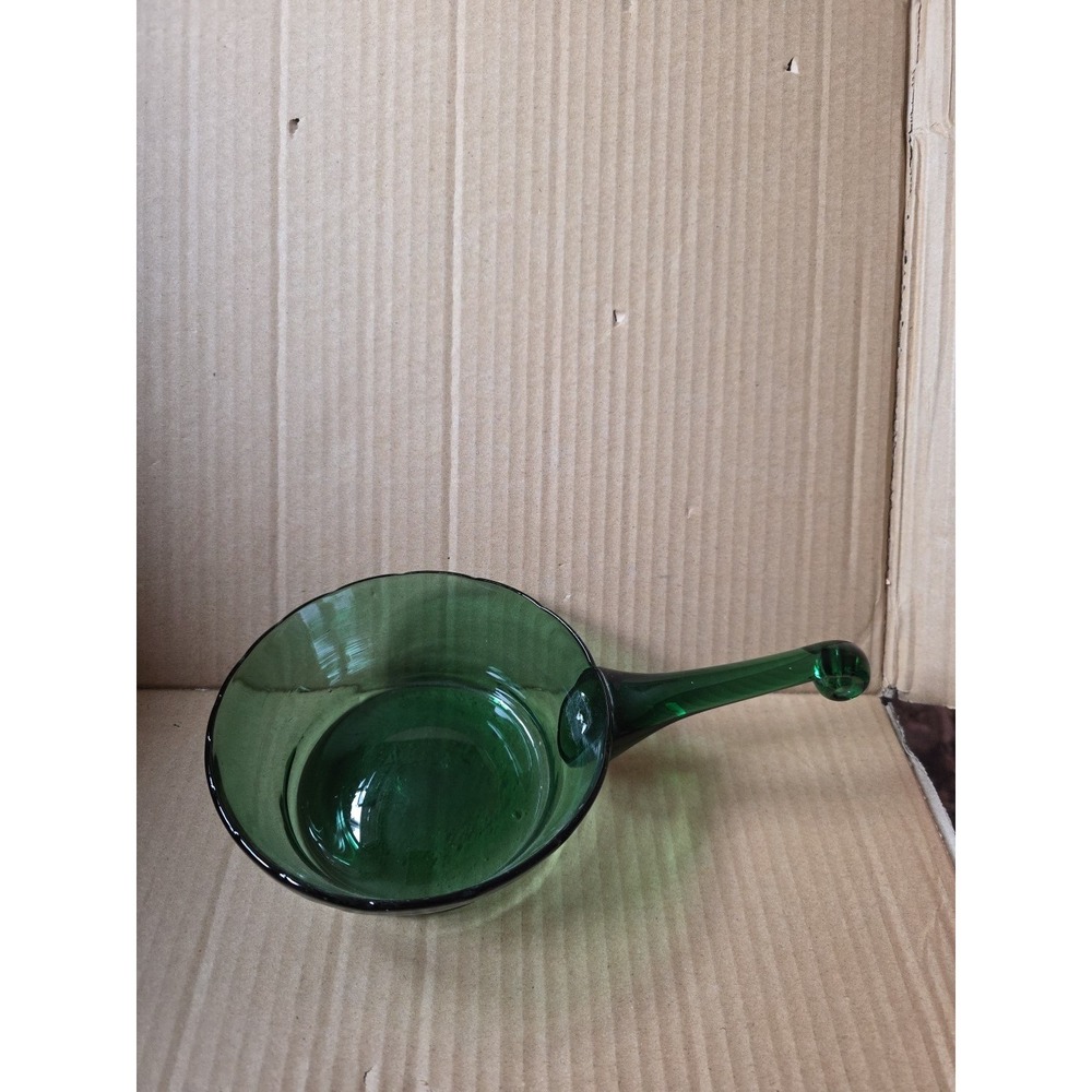 Green Glass‎ Pan Vintage Style Kitchen Decor Unique Design Blown Glass MCM